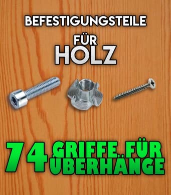 Befestigungsteile für Holz 74er-Pack Griffe für Überhänge
